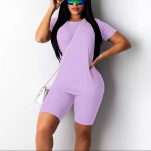 TWO PIECE BIKER SHORT SET